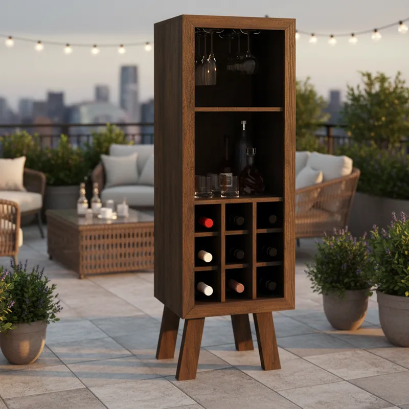 TECNOMOBILI - Bar Alto 44.8x135x37.5 cm Café rustico