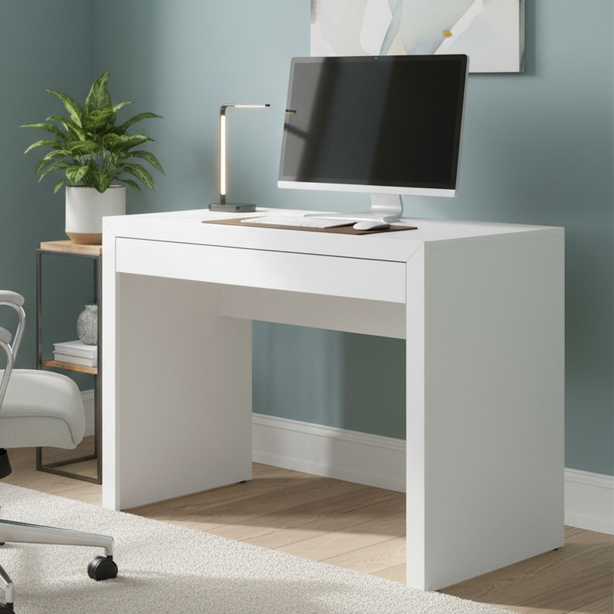 TECNOMOBILI - Escritorio 74,5x90x46,6 cm melamina blanco