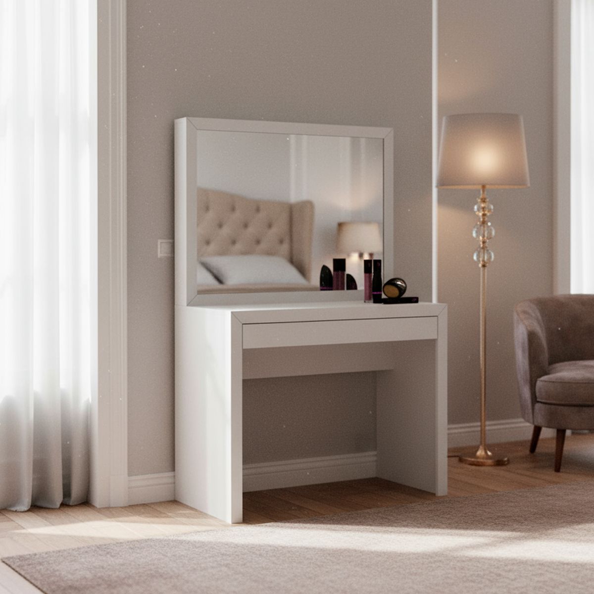 TECNOMOBILI - Tocador 1 Cajón(es) PE2000 90x142.5x46.5 cm Blanco