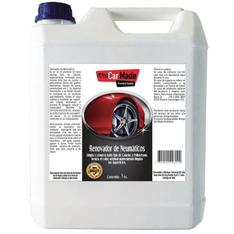 CAR MADE - Renovador de Neumáticos y Gomas 5 lt