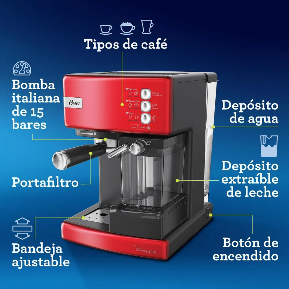 Oster PrimaLatte BVSTEM6603 Rojo, foto 4
