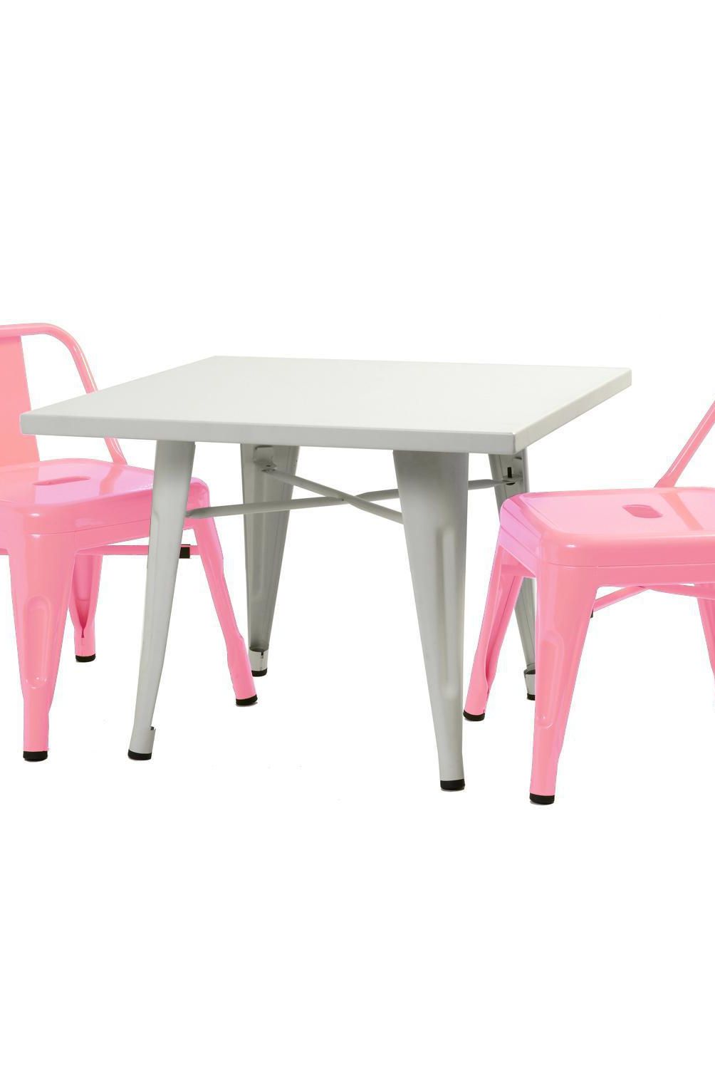 DE PIES A CABEZA - Set Mesa con 2 Sillas Infantil Rosado 60x60x45 cm