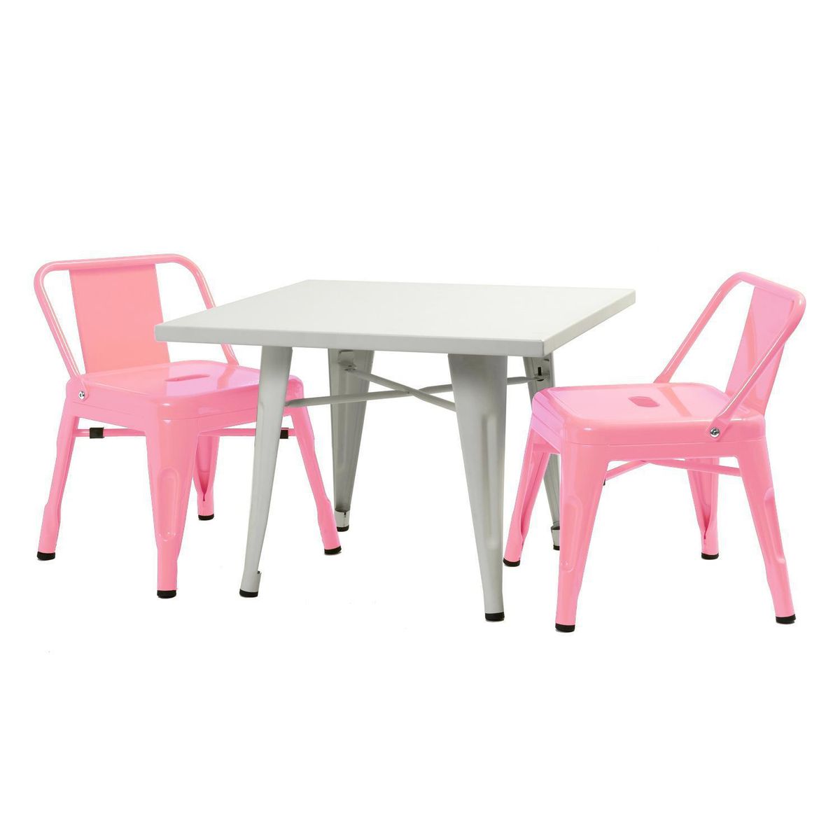 DE PIES A CABEZA - Set Mesa con 2 Sillas Infantil Rosado 60x60x45 cm
