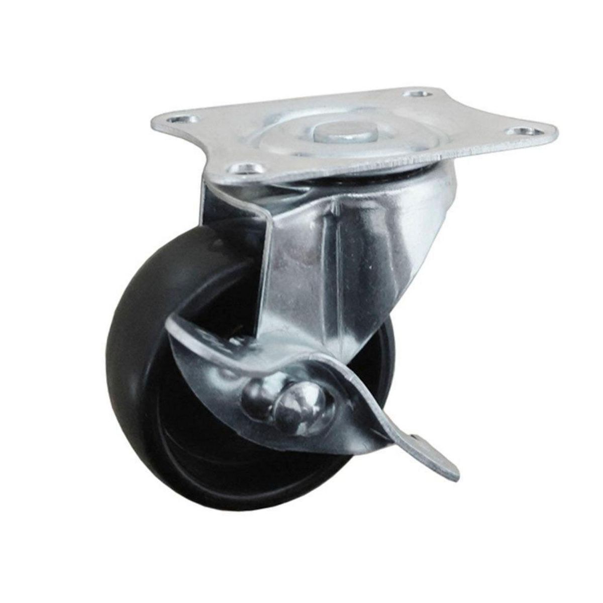 KUTZ - Rueda polipropileno negra 50mm con freno 35kg