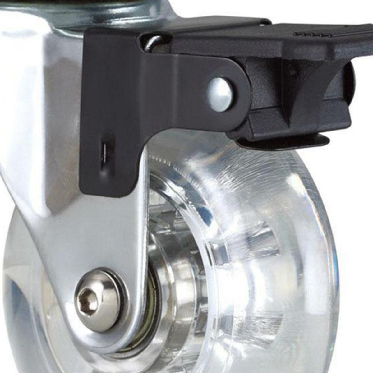 KUTZ - Rueda poliuretano trasparente 50mm con freno 40kg