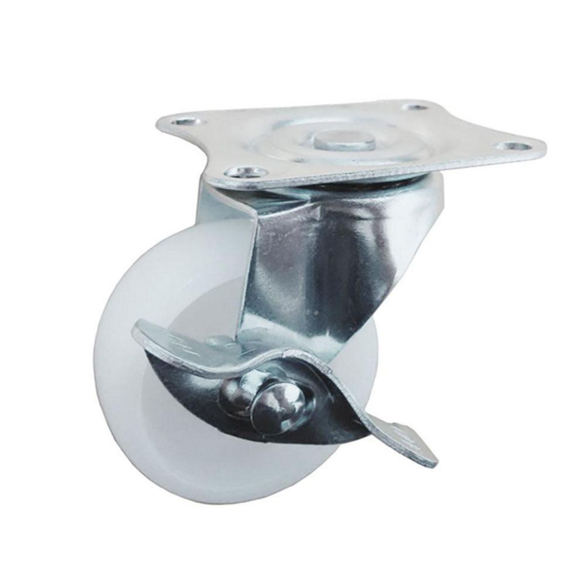 KUTZ - Rueda polipropileno blanca 40mm con freno 25kg