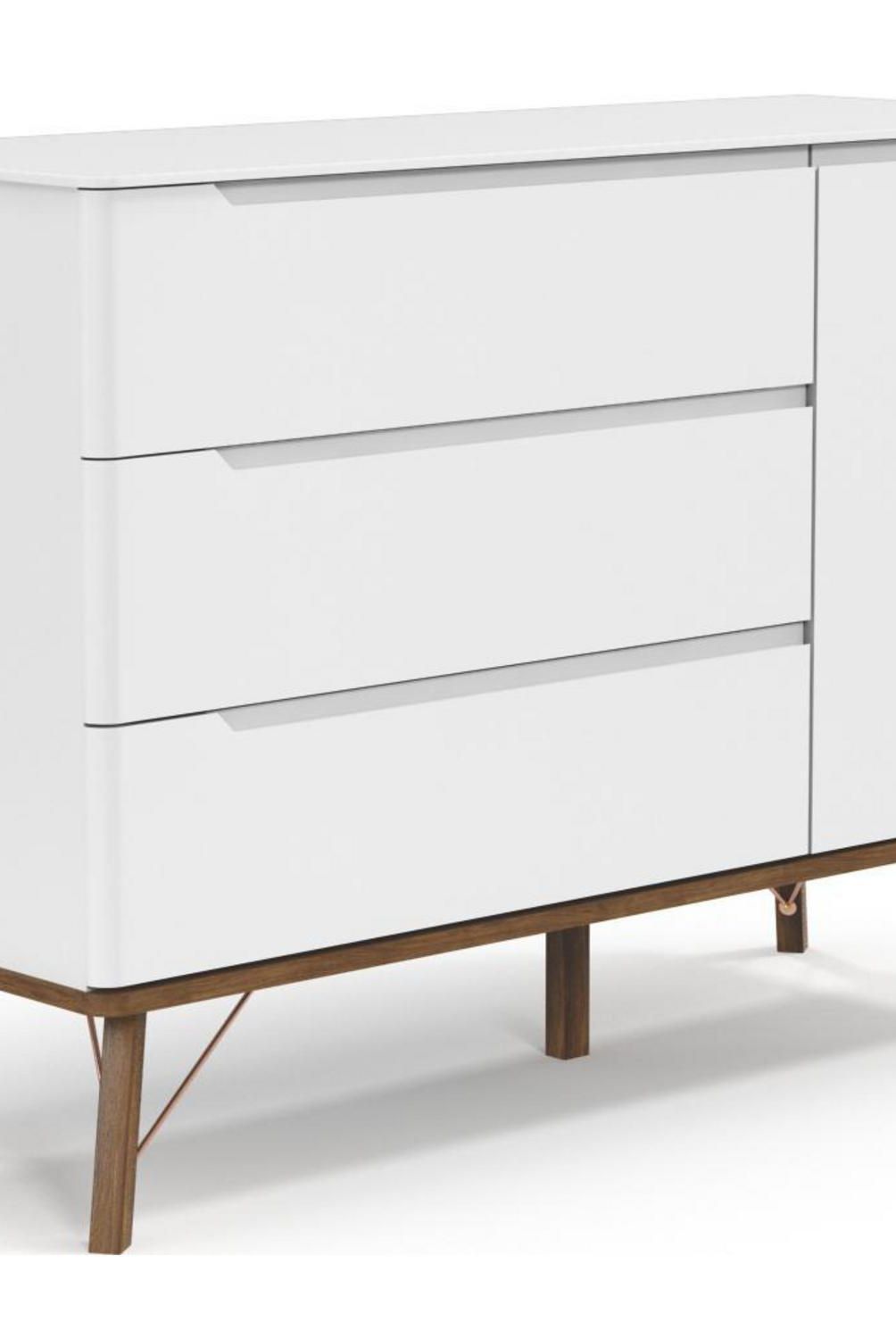 KIDSCOOL - Cómoda 1 Puerta 3 Cajón(es) ALBI 135x95x48 cm Blanco