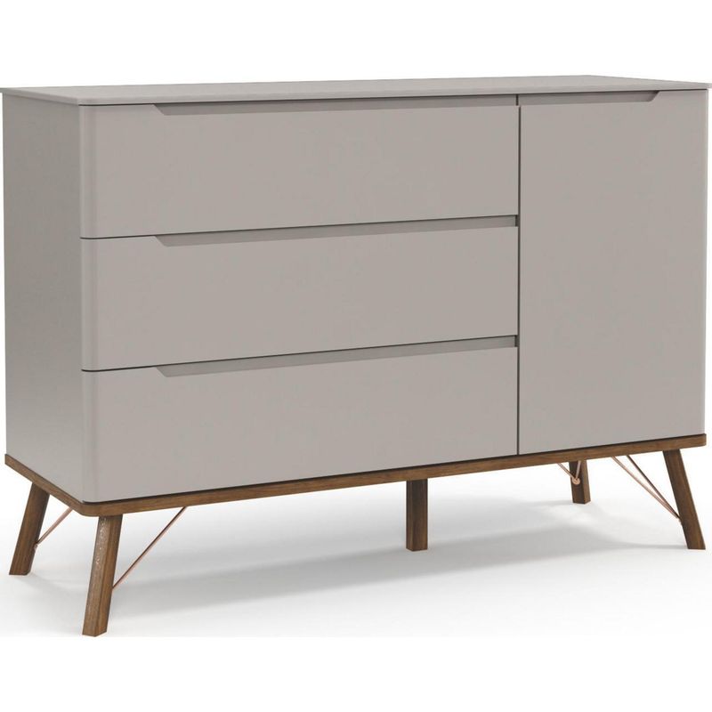 KIDSCOOL - Cómoda 1 Puerta 3 Cajón(es) ALBI 135x95x48 cm Gris