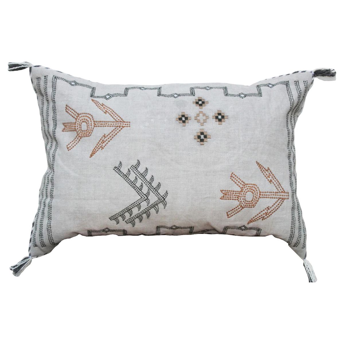KELIM CASA GITANA - Cojín almudena de lino gris claro 60x40 cm