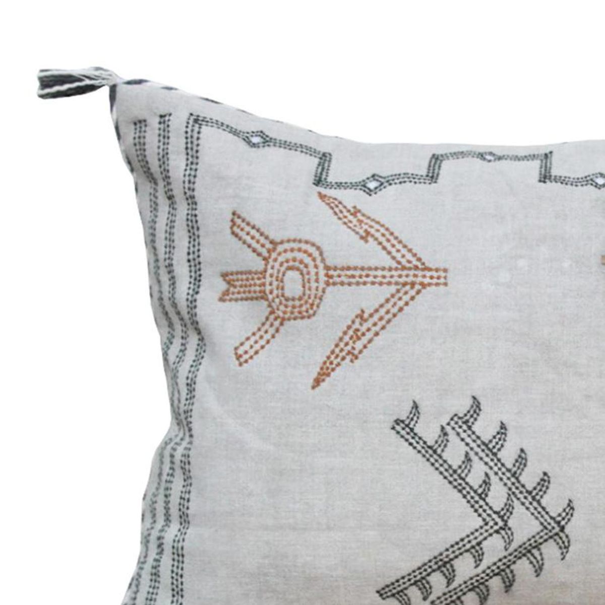 KELIM CASA GITANA - Cojín almudena de lino gris claro 60x40 cm