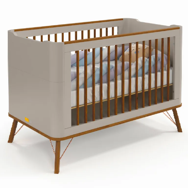 KIDSCOOL Cuna 3 funciones 76,5x94,5x133,5 cm gris