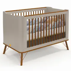 KIDSCOOL - Cuna 3 funciones 76,5x94,5x133,5 cm gris