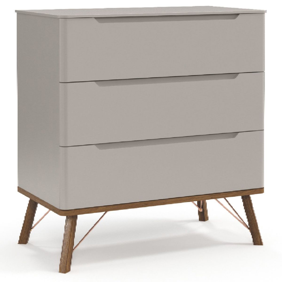 KIDSCOOL - Cómoda 3 Cajón(es) ALBI 95x90x48 cm Gris