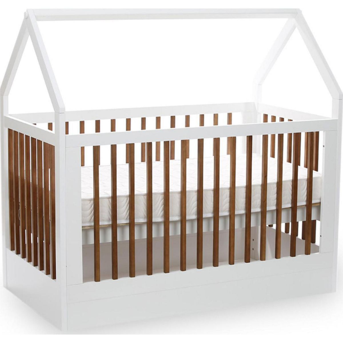 KIDSCOOL - Cuna 76x131x137 cm blanca/miel