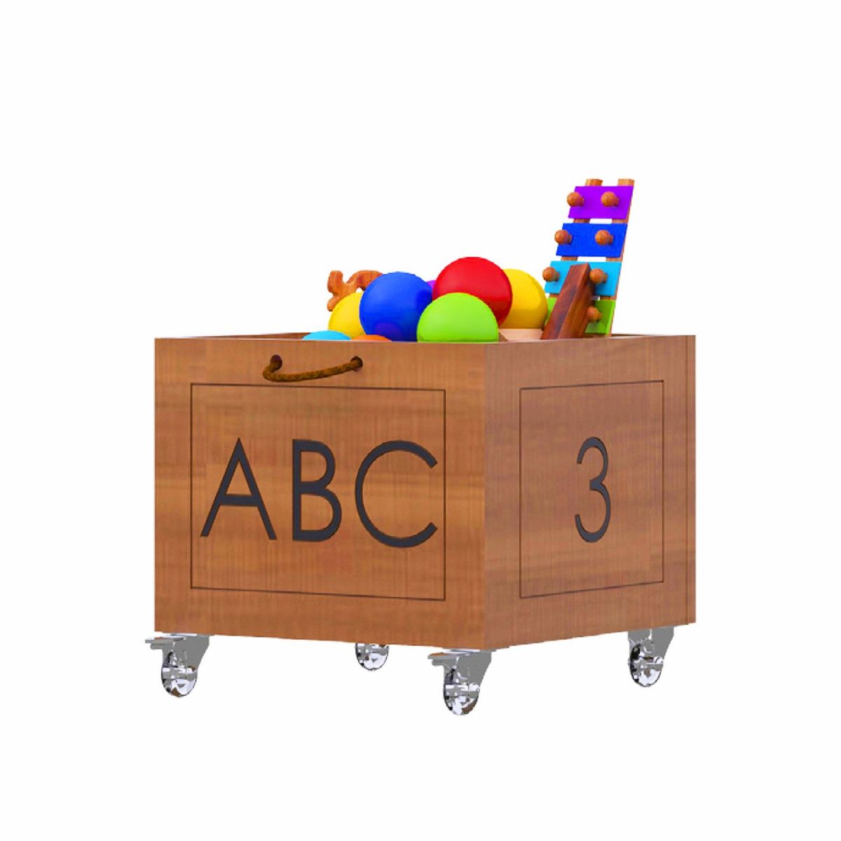 KIDSCOOL - Baúl para Juguetes 40x30x40 cm 48 l Café