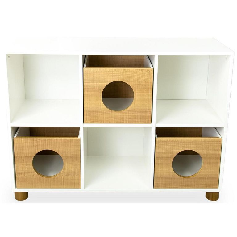 Estante Sognare MDF 6 Nivel(es) 133x77x35 cm Blanco/Café