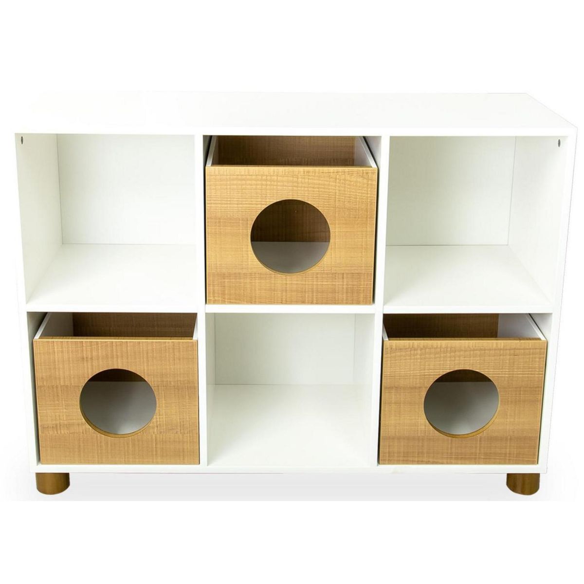 KIDSCOOL - Estante Sognare MDF 6 Nivel(es) 133x77x35 cm Blanco/Café