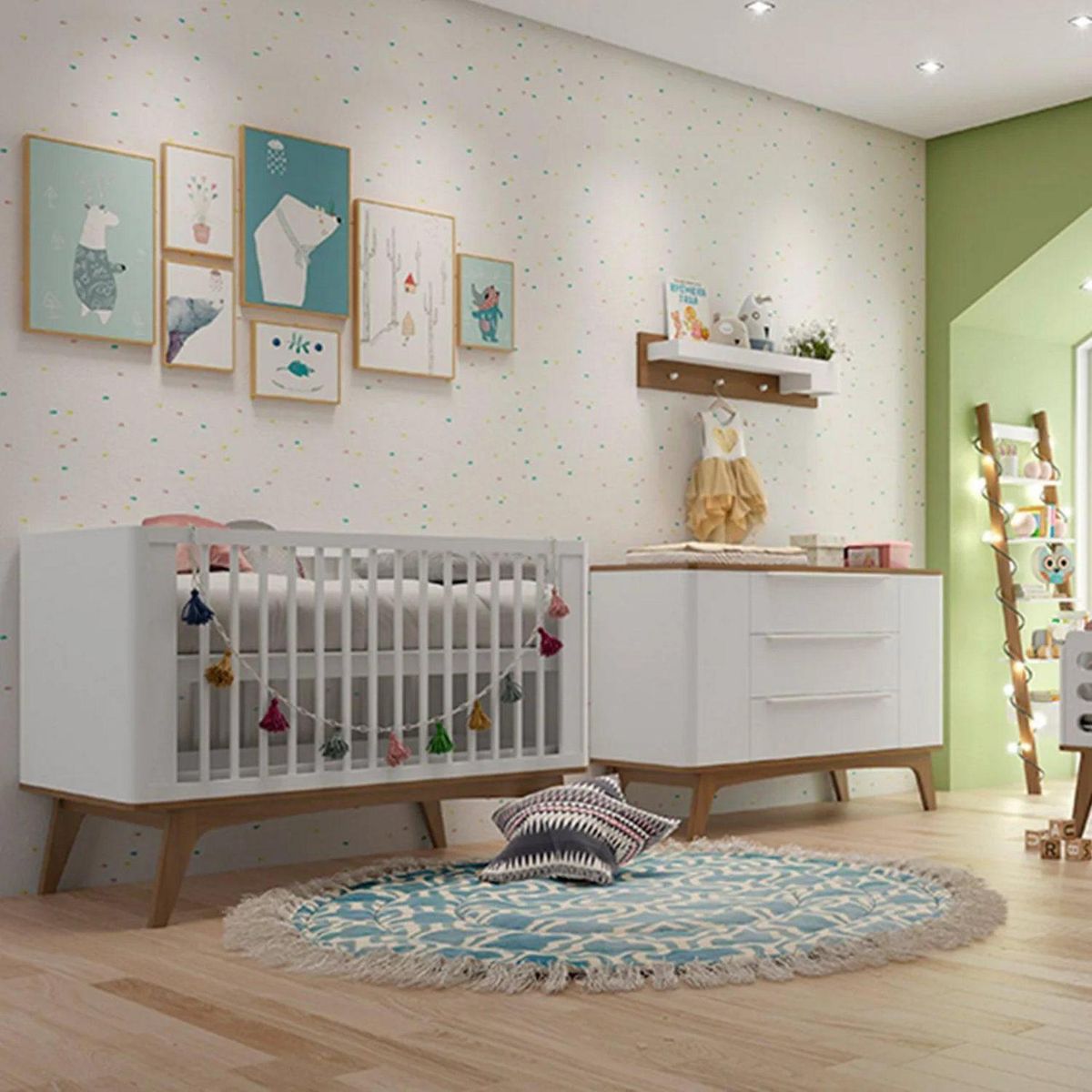 KIDSCOOL - Estante Sognare MDF 6 Nivel(es) 42x166x38 cm Café/Blanco