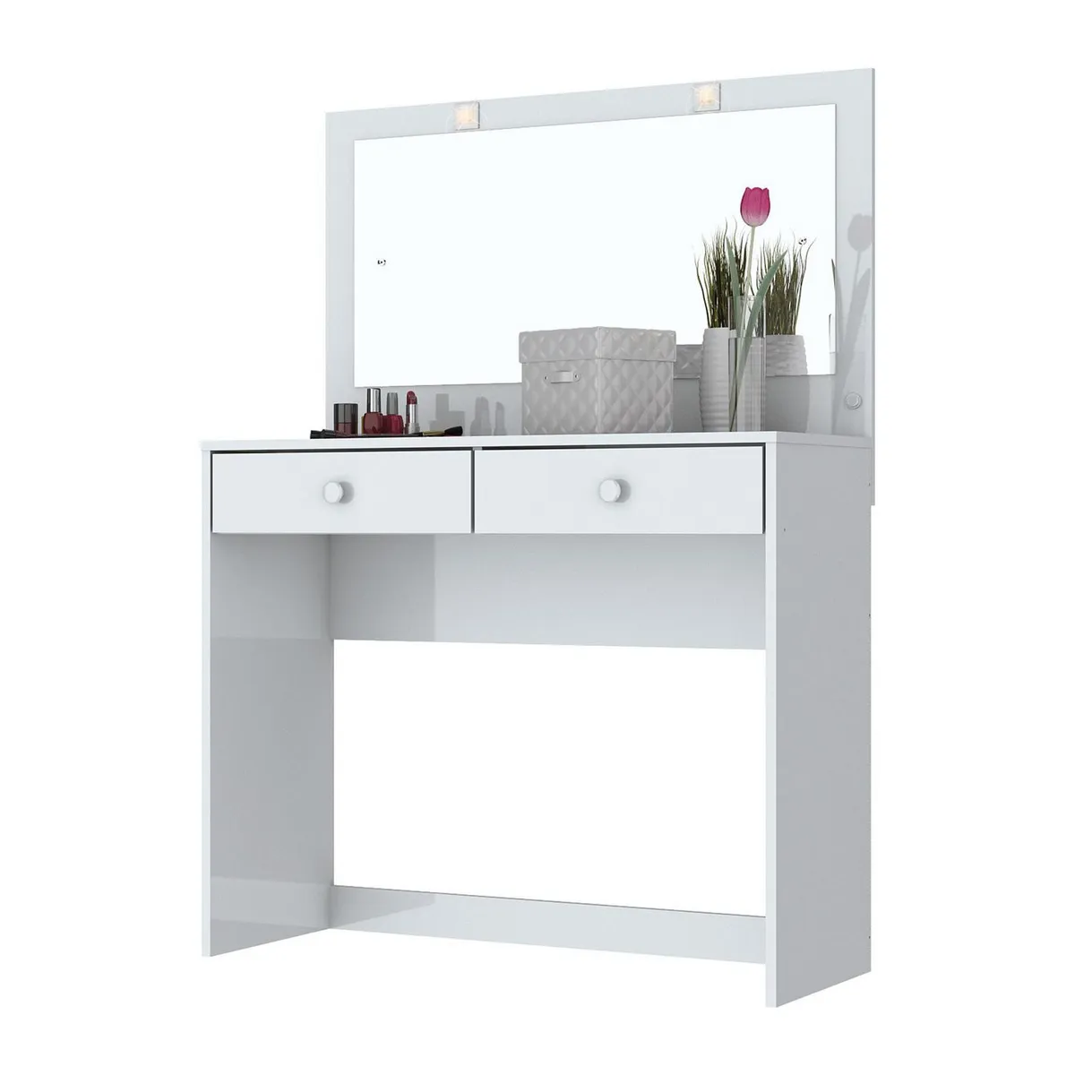 HOME MOBILI - Tocador 2 Cajón(es) India 91x133x41 cm Blanco