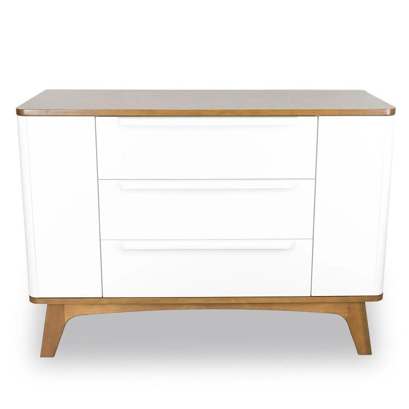 KIDSCOOL - Cómoda 2 Puertas 3 Cajón(es) SOGNARE 130x93x55 cm Blanco
