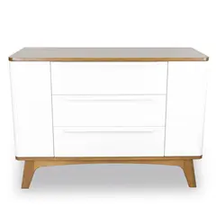 KIDSCOOL - Cómoda 2 Puertas 3 Cajón(es) SOGNARE 130x93x55 cm Blanco