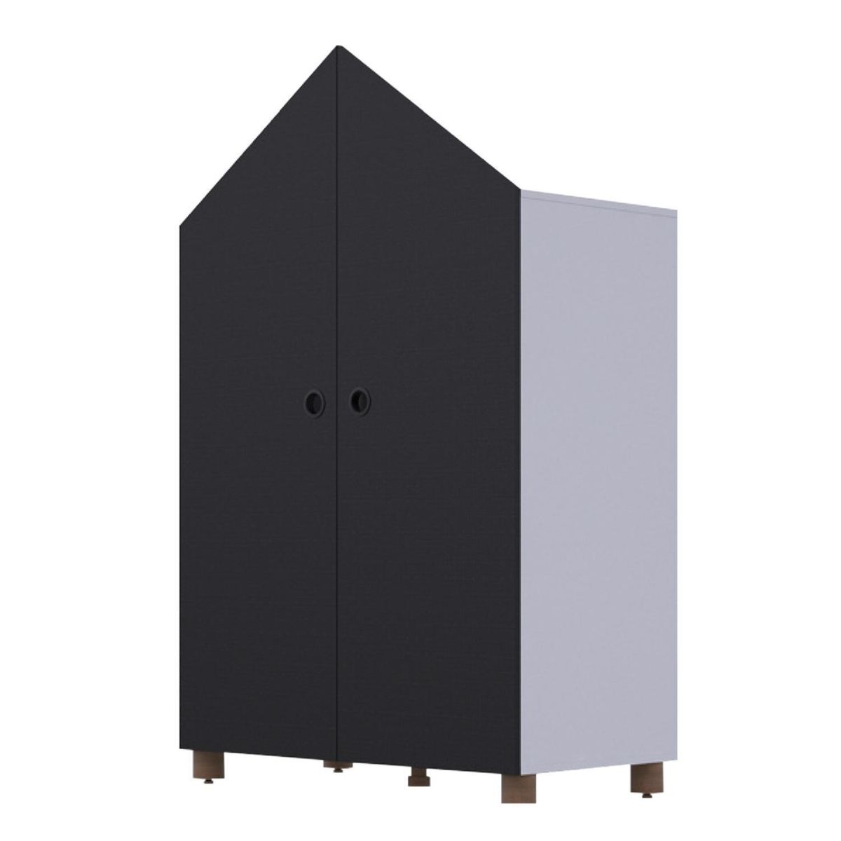 KIDSCOOL - Clóset Sognare 2 Puerta(s) 3 Repisa(s) 90xx46 cm Negro