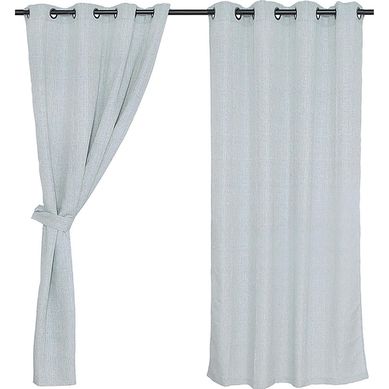 Set cortina de tela silueta 4 piezas 140x220 cm turquesa