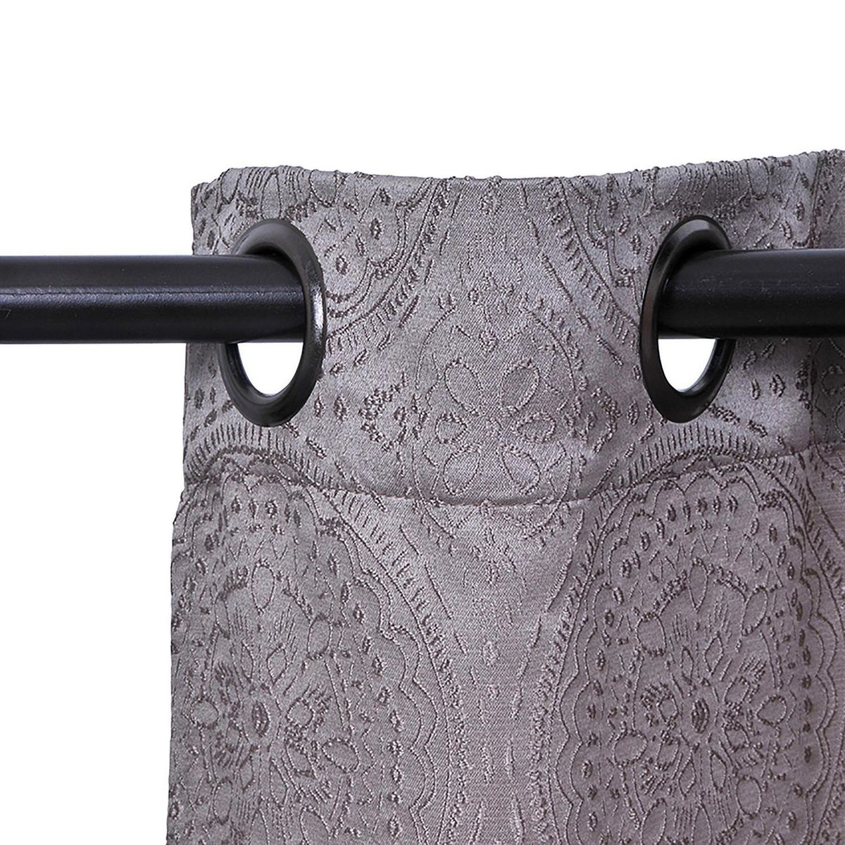 FABRICS - Set cortina de tela mandala 4 piezas 140x220 cm taupe