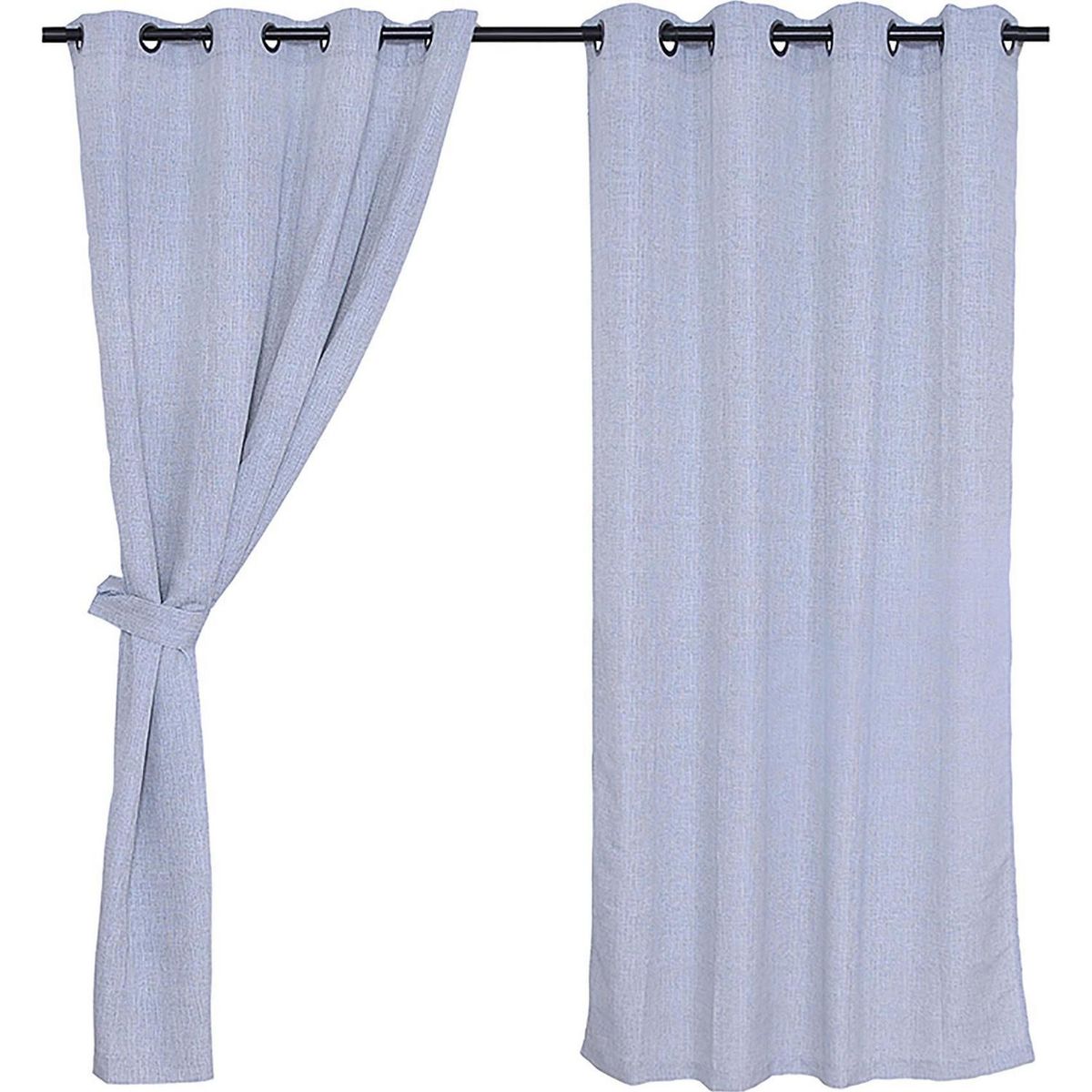 FABRICS - Set cortina de tela silueta 4 piezas 140x220 cm azul