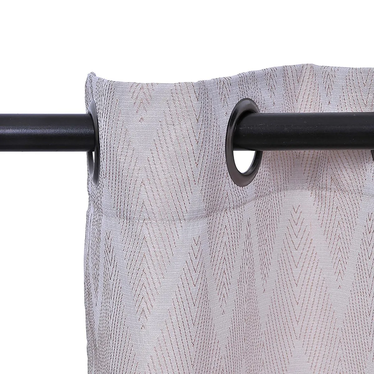 FABRICS - Set cortina de tela chevron 4 piezas 140x220 cm beige