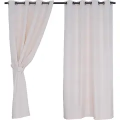 FABRICS - Set cortina de tela chevron 4 piezas 140x220 cm crema