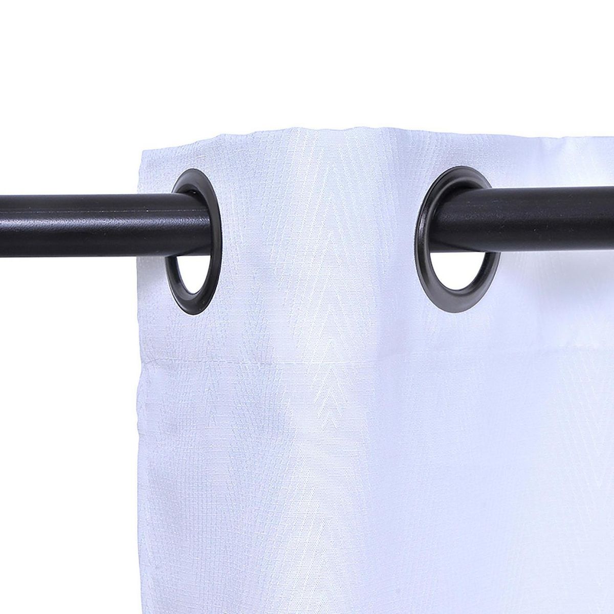 FABRICS - Set cortina de tela chevron 4 piezas 140x220 cm blanco