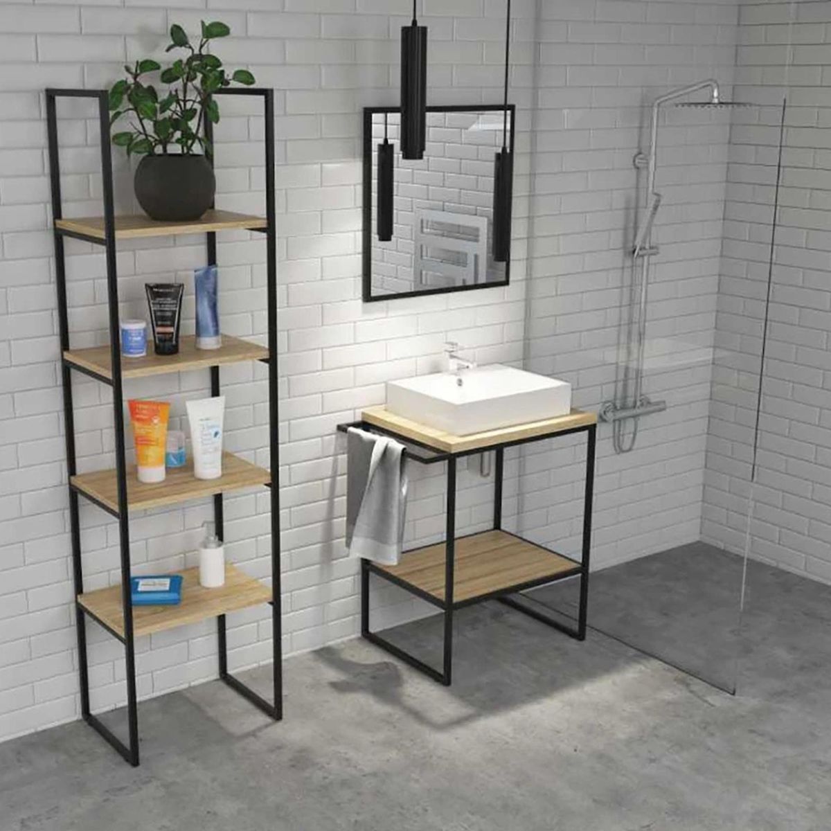 GAMET - Estructura para mueble de baño con toallero