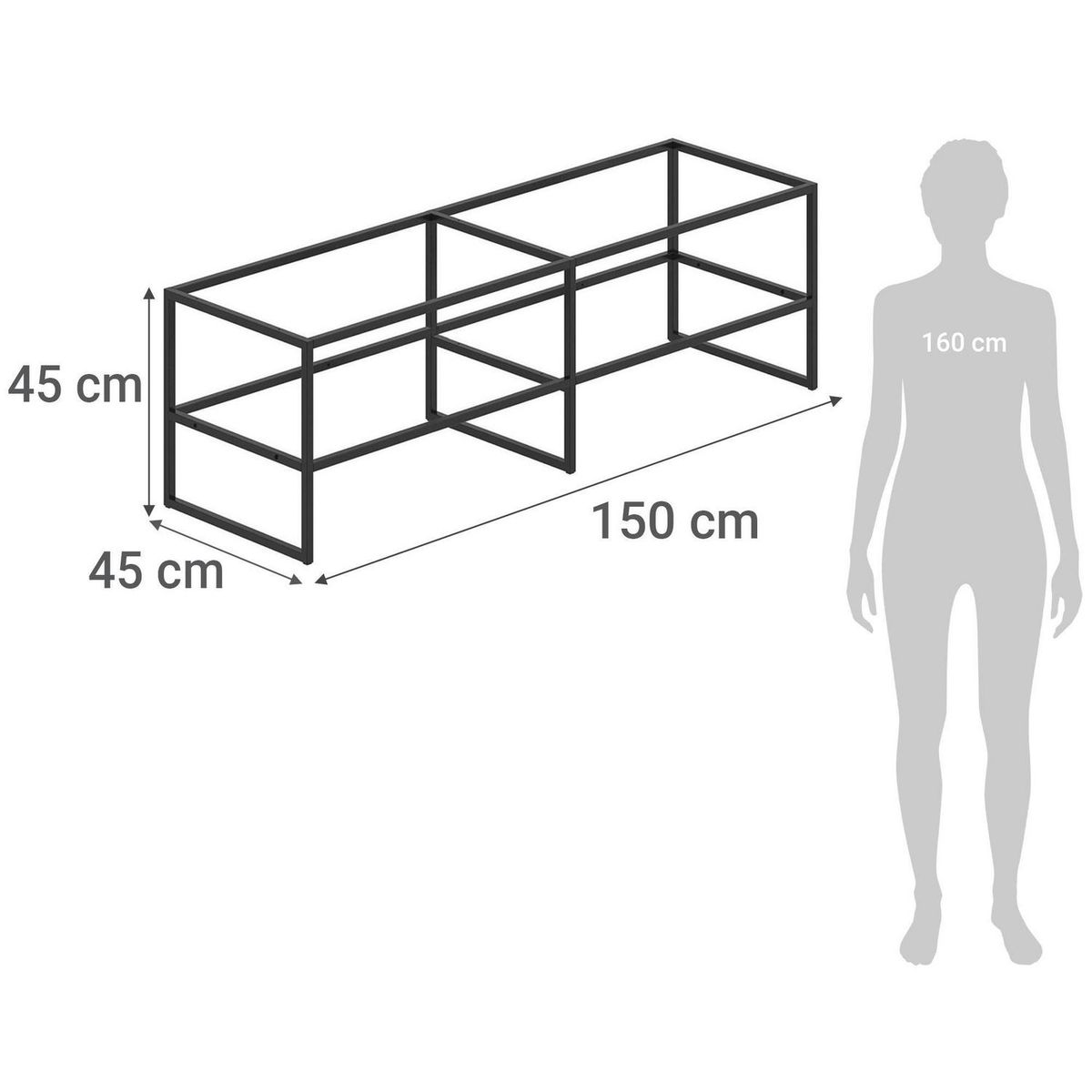 GAMET - Bastidor mesa de TV 150x45x45 cm