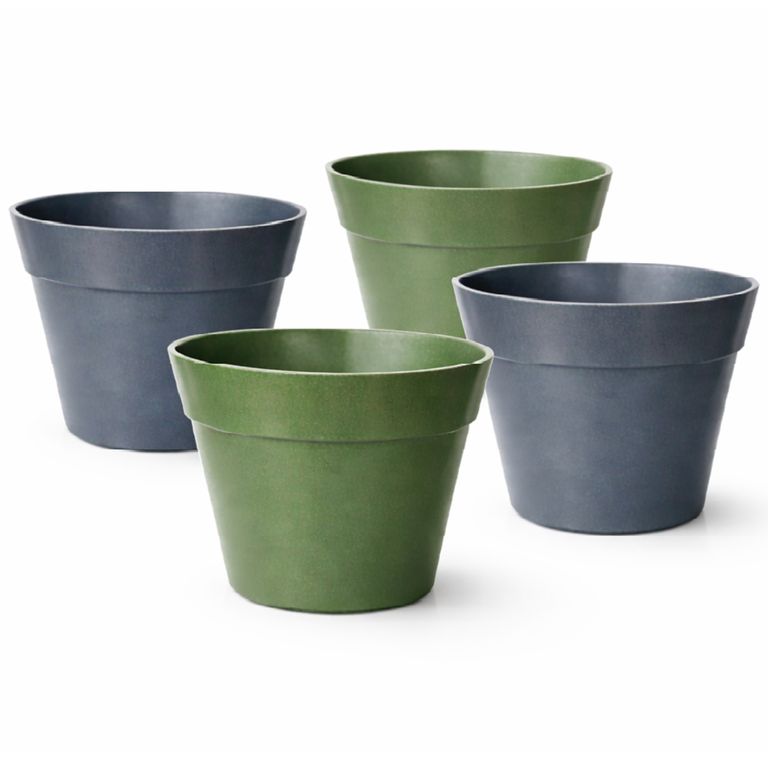 Set 4 Maceteros Biodegradables Clásico 2 gris 2 musgo