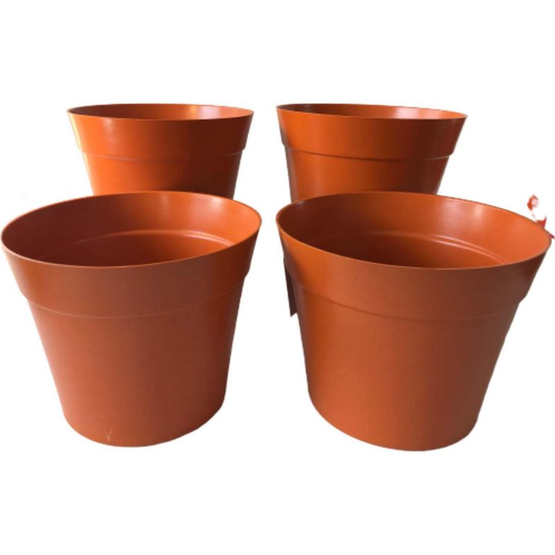 DECOGREEN - Set 4 Maceteros Biodegradables de Silicona 25x17 Gris y Verde Musgo