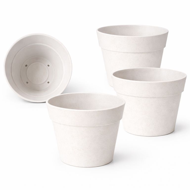 Set 4 Maceteros Biodegradables de Silicona 25x17 cm Gris, Rojo y Naranjo
