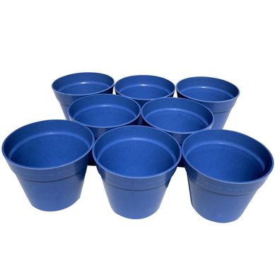 Set 8 Maceteros Biodegradables Redondos 8 azul