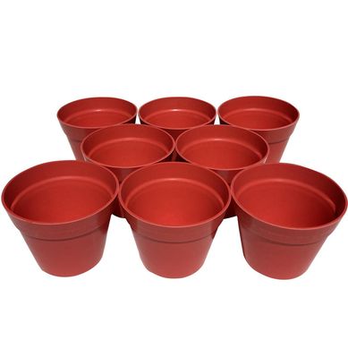 Set 8 Maceteros Biodegradables Redondos 8 rojo