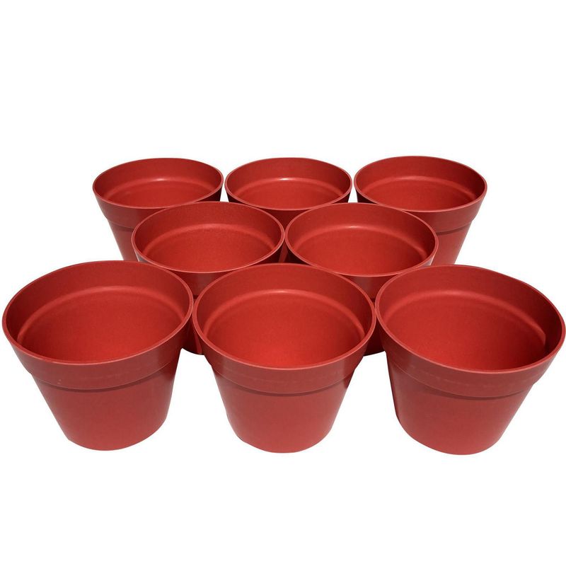 DECOGREEN - Set 8 Maceteros Biodegradables Redondos de Silicona 13.7x10.3 Azul