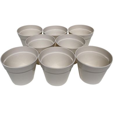 Set 8 Maceteros Biodegradables Redondos 8 blanco