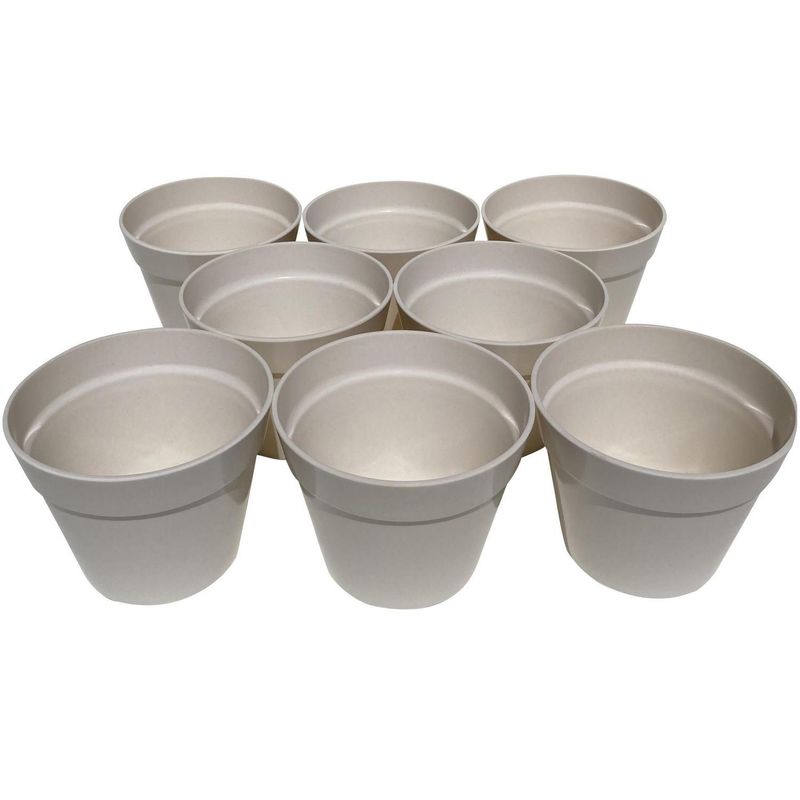 DECOGREEN - Set 8 Maceteros Biodegradables Redondos de Silicona 13.7x10.3 Rojo