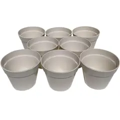 DECOGREEN - Set 8 Maceteros Biodegradables Redondos de Silicona 13.7x10.3 Rojo