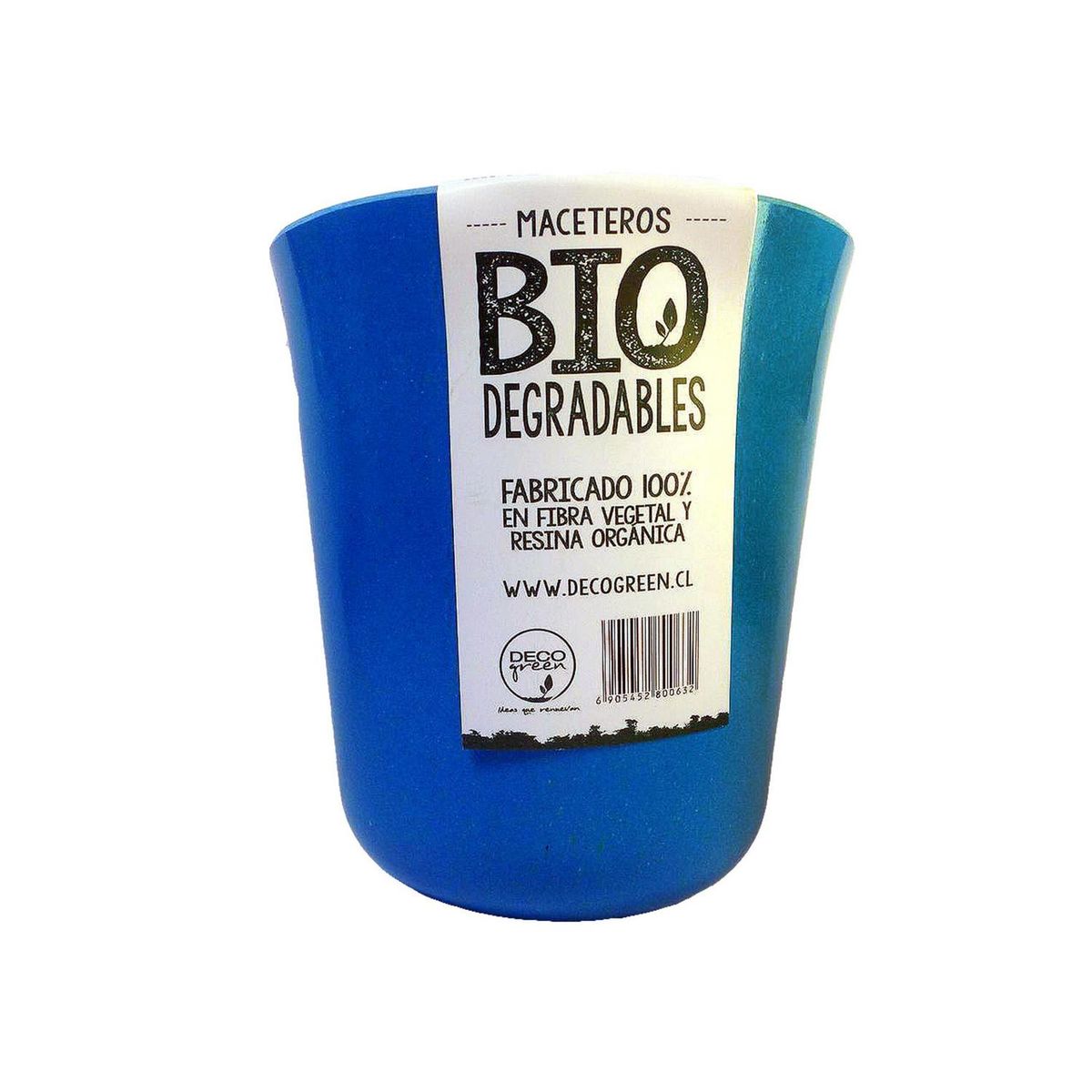 DECOGREEN - Set 7 Maceteros Biodegradables Flores 3 turquesa, 4 verdes