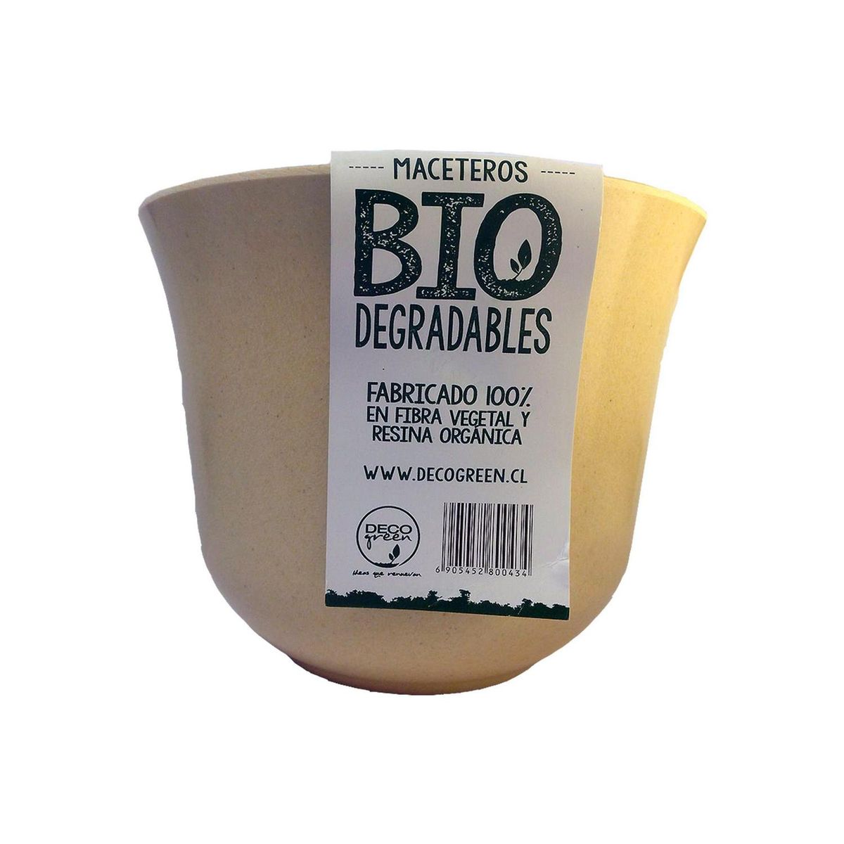 DECOGREEN - Set 6 Maceteros Biodegradables Curvos de Silicona 16.5x13 cm Multicolor