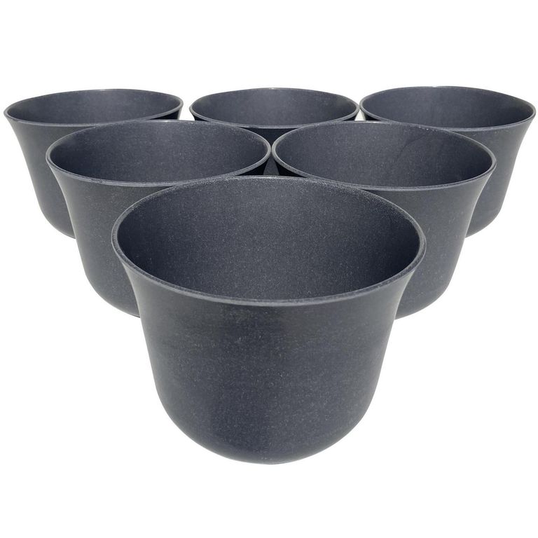 Set 6 Maceteros Biodegradables Curvos de Silicona 16.5x13 cm Purpura