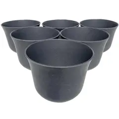 DECOGREEN - Set 6 Macetero Biodegradables Curvo, 6 gris