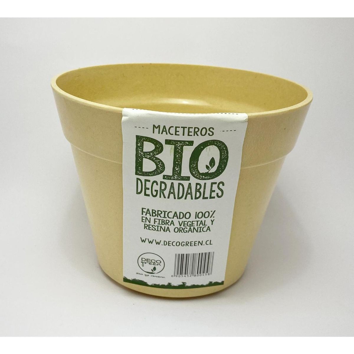 DECOGREEN - Set 2 Maceteros Biodegradables Redondos de Silicona 13.7x10.3 cm Gris