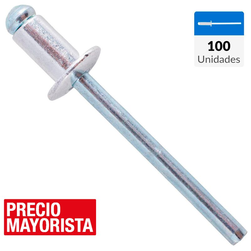 MAMUT - Remache tipo pop 4,8x8 mm 100 unidades