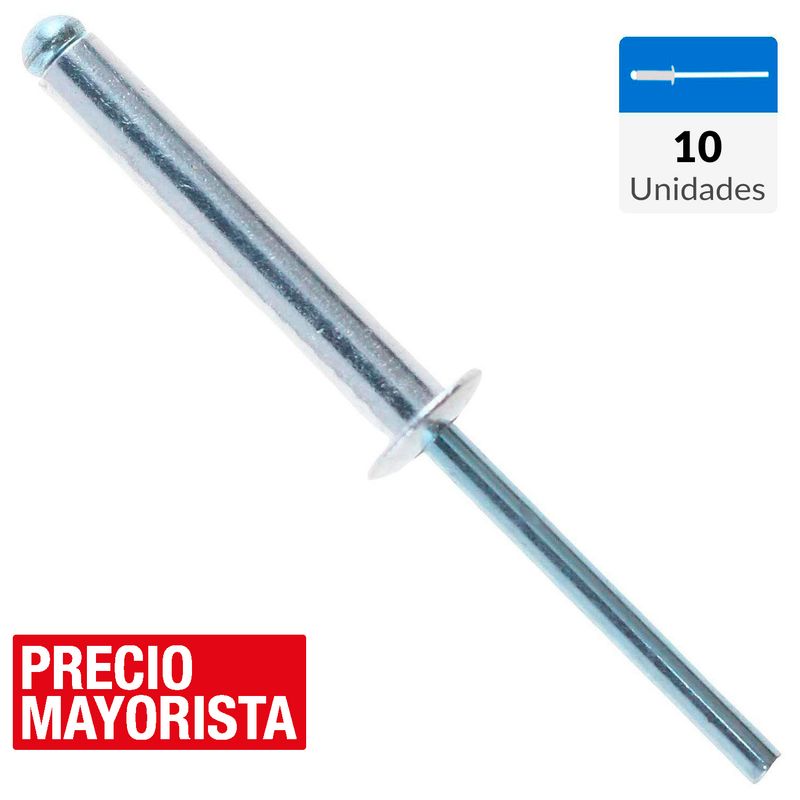 MAMUT - Remache tipo pop 4,8x30 mm 10 unidades